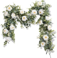 2 PCS 6.56ft Eucalyptus Garland with Flowers