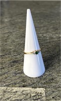 14k Gold Emerald and Diamond Ring Size 7