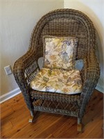 Woven Wicker Style Rocking Chair