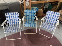 3-VINTAGE FOLDING CHAIRS