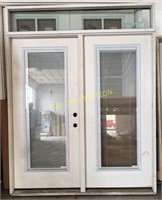 Entry Door 8' x 6' full view w/ blinds and transom