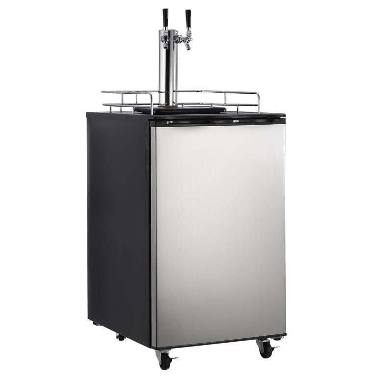 Beer Kegerator, Dual Tap Draft Beer Dispenser