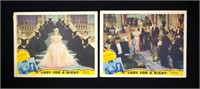 Two original "Lady for  Night" lobby cards