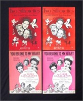 Four music sheets from early Walt Disney films