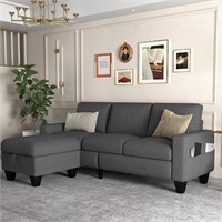 ZeeFu Convertible Sectional Sofa Couch,Dark Grey