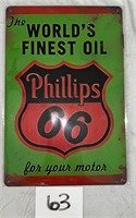 Phillips 66 Oil Sign 12” x 8”