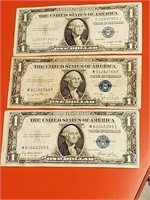 3 old 1935 US silver certificates series G D E