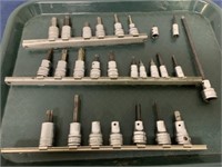 Snap-on 29 pcs sockets 1/4 and 3/8" drive