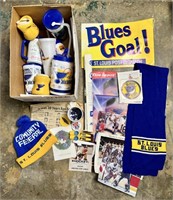 Vintage St. Louis Blues Memorabilia Lot - See Desc