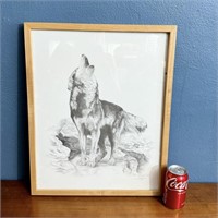 1992 Signed & Numbered Wolf Drawing