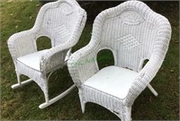 Lawn furniture - wicker rocker and regular