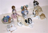 Five various Nao ceramic animal figures