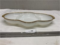 FireKing Milk Glass Relish Dish Divided