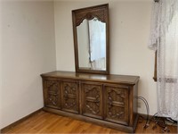 Vintage Wood Dresser w/ Mirror