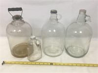 Vintage glass jugs.