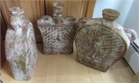 (3) Aztec style decorative vases. Measures
