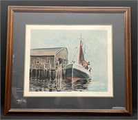 Signed & Numbered "Dockside" Lithograph By Mark St