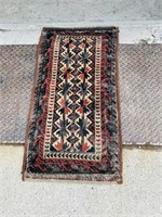antique hand woven wool area rug - 3 x 1.5