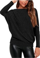 (Size: S - black) Famulily Women Sweater Tops