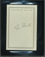 George H.W. Bush Signed 4x6 Book Plate BAS Slabbed
