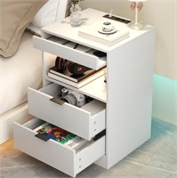 GADROAD LED NIGHTSTAND BEDSIDE TABLE