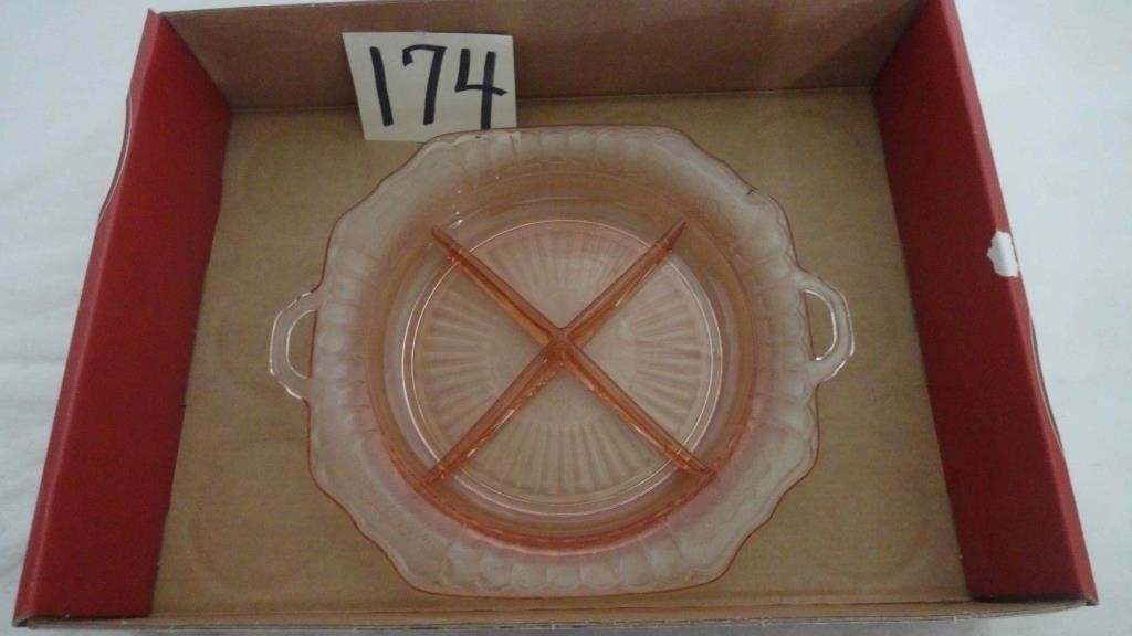 Pink Depression Relish Tray