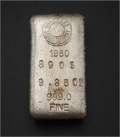 Homestake Mining Co.- 9.85 Oz  999 Fine Silver Bar