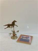 Copper & Brass Metal Horse Weather Vane &Derby Prt