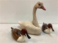 (3) Wooden Duck & Geese