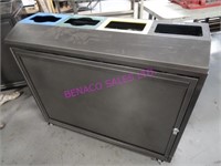 1X,4COMPARTMENT GARBAGE/RECYCLING STATION W/4 BINS