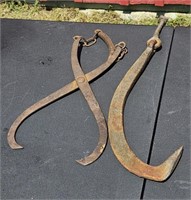 Vintage Ice tongs log hook