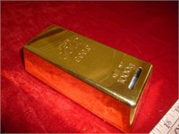 Gold Bar Plastic Coin Bank - Unused