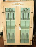 Antique Leaded Glass Door Bookcase