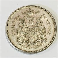 Silver 1960 Canada 50 Cent Coin