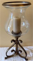 Castilian Brass Hurricane Candle Stand on Scroll