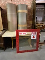 Wood Table, Firehose Door, 2 Rolls of Veneer