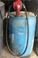 Partial Barrel of 15W40 Oil with Hand Pump