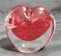 Glass Heart Paperweight - 3.25" tall