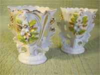 PAIR OF HAND PAINTED FRENCH VASES,