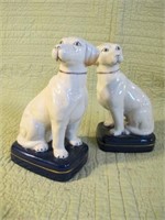 PAIR OF DOG BOOKENDS, CLEAN NO MARKS 8H PORC.
