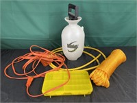 Lawn sprayer, nylon rope, extension cord,