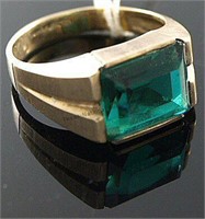 10K Gold Men's Emerald Ring