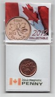 Set of 2 2012 Canada Pennies