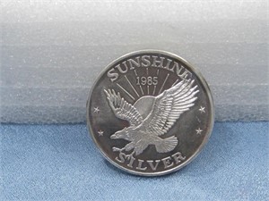 1985 Troy Oz .999 Fine Silver Sunshine Coin