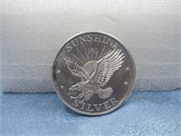 1985 Troy Oz .999 Fine Silver Sunshine Coin