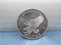 1985 .999 Troy Oz Fine Silver Sunshine Coin