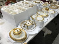 Large Lot of Hutschenreuter China & Gold Rim Stems