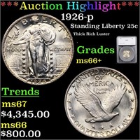 *Highlight* 1926-p Standing Liberty 25c Graded ms6