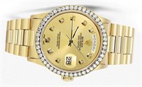 Rolex Presidential Day-Date Diamond 18k Gold Watch