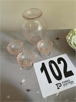 Pink depression glass ware